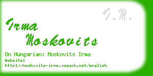 irma moskovits business card